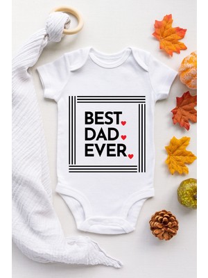Limon Dad Best Ever Desenli Kısa Kol Body