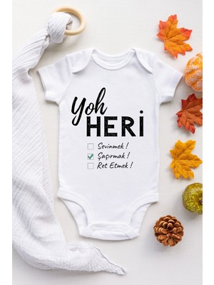 Limon Unisex Yoh Heri Desenli Kısa Kol Body
