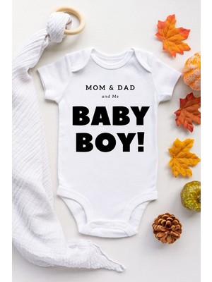 Limon Erkek Bebek Beyaz Baby Boy Desenli Kısa Kol Body