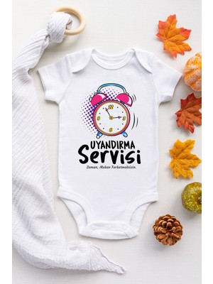 Limon Uyandırma Servisi Desenli Kısa Kol Unisex Bod