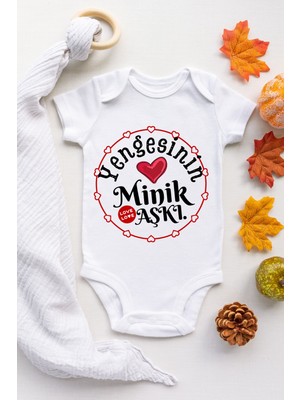 Limon Unisex Bebek Yengesinin Minik Aşkı Desenli Kısa Kol Body