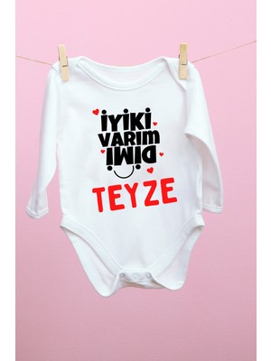 Limon Iyi Ki Varım Dimi Teyze Desenli Uzun