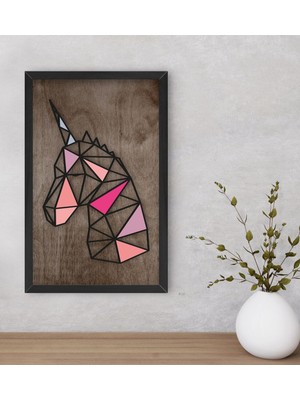 Bk Gift Unicorn Dekoratif Ahşap Siyah Çerçeveli Tablo-2