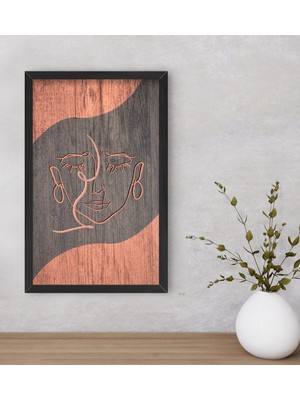 Bk Gift Minimalist Art Dekoratif Ahşap Siyah Çerçeveli Tablo-4