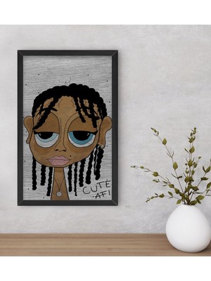 Bk Gift The Lazy People Collection Cute Girl Dekoratif Ahşap Siyah Çerçeveli Tablo-1