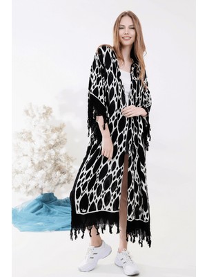 Unytex Yazlık Trend Hawai Desen Kaftan Kimono 7 - Kuşaklı - El Baskısı