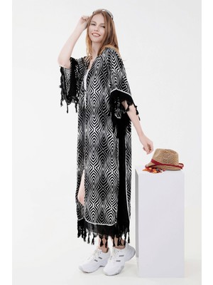 Unytex Yazlık Trend Zeugma Desen Kaftan Kimono 11 - Kuşaklı - El Baskısı