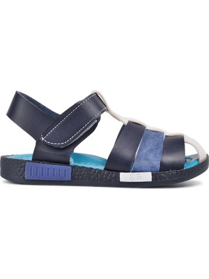 Şiringenç 210111 Lacivert-Kot-Beyaz Comfort Erkek Çocuk Sandalet