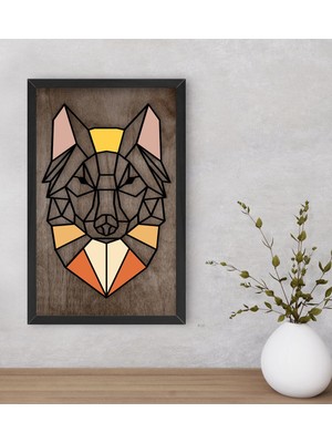 Bk Gift Kurt Dekoratif Ahşap Siyah Çerçeveli Tablo-2