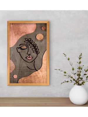 Bk Gift Minimalist Woman Dekoratif Retro Ahşap Tablo-1