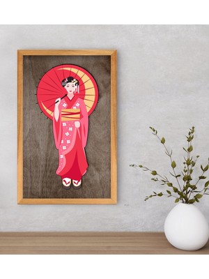 Bk Gift Geisha Dekoratif Retro Ahşap Tablo-1