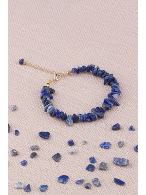 Dünya Doğal Taş Doğal Lapis Taşlı Kadın Bileklik - 300187