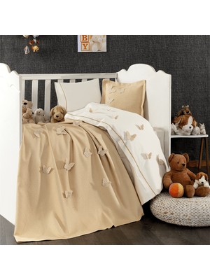 Minelya Home 5 Parça  Pamuk 3D Kelebek Desenli Bebek Nevresim Takımı