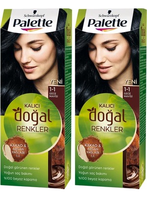Palette Naturals Colors Saç Boyası 2 Li 1.1 Gece Mavisi