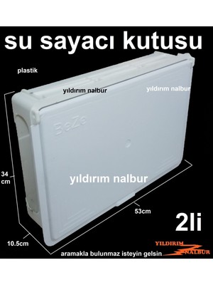 Yıldırım Su Sayacı Panosu Su Saati Kutusu Çiftli Model Plastik 2li Büyük Kutu Dış Mekan Kutusu