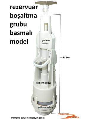 Yıldırım Klozet Rezervuar Boşaltma Grubu Banyo Depo Rezervuar Orta Göbek Basmalı Rezervuar Iç Takım