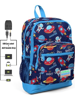 Coral High Usb-Aux Soketli Sırt Çantası Ergonomik Tasarım ve Çok Gözlü Yapı ile Rahat Taşıma