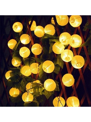 Schulzz 20 LED 3 M Güneş Enerjili Japon Feneri 8 Mod LED Bahçe Teras Balkon Ağaç Solar Aydınlatma
