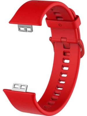Nezih Case Huawei Watch Fit Uyumlu Silikon Kordon Kırmızı