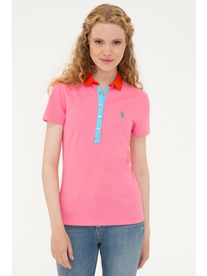 U.S. Polo Assn. Kadın Pembe Basic T-Shirt