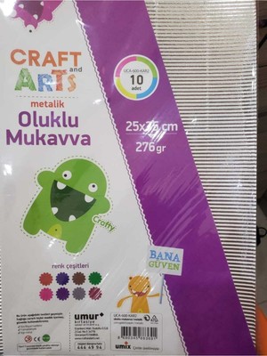 Craft And Arts Oluklu Mukavva Metalık 25X35 10'lu 276GRAM