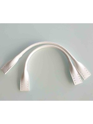 Angel Çanta Aksesuar Suni Deri Pelikan Model Kısa Çanta Sapı Beyaz 40 cm