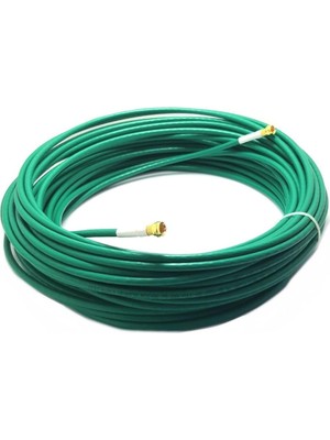 Daix 30 Metre RG6/U4 Yeşil Anten Kablosu İki Ucu F Konnektörlü Kullanıma Hazır