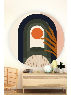 Msticker Bohem Tarzı Yuvarlak Özel Tasarım Duvar Sticker