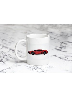Pazariz Kırmızı Araba Kupa Bardak Kişiye Özel