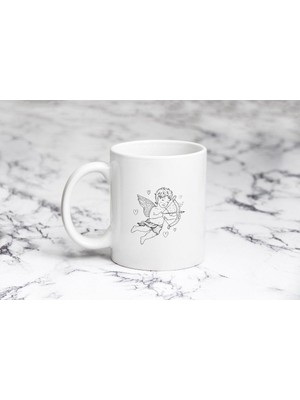 Pazariz Siyah Beyaz Melek Aşk Kupa Bardak Kişiye Özel