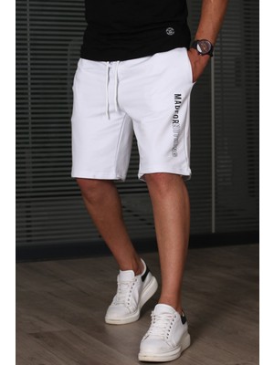 Madmext Beyaz Kapri Şort 5403