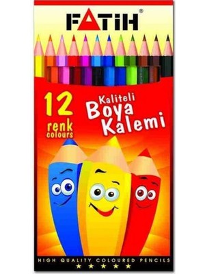 Easyso  Fatih 12 Renk Tam Boy Kuruboya Kalemi Renkli Kaliteli Kırtasiye Ürünü 33112
