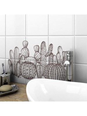 Kt Grup Siyah Beyaz Kaktüsler Duvar Sticker