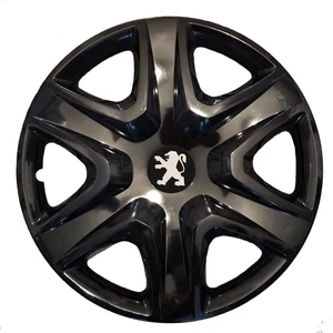 Peugeot 301 16'' Inç Piano Black Siyah 4'lü Set Jant Kapağı Çelik Jant Görünümlü