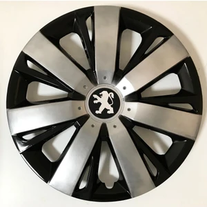 Peugeot 307 16'' Inç Gri - Siyah 4'lü Set Jant Kapağı Çelik Jant Görünümlü