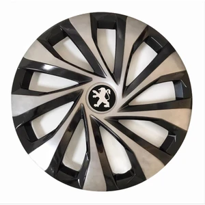 Peugeot 206 15'' Inç Gri - Siyah 4'lü Set Jant Kapağı Çelik Jant Görünümlü