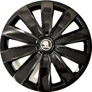 Skoda Octavia 16'' Inç Piano Black 4'lü Set Jant Kapağı Çelik Jant Görünümlü
