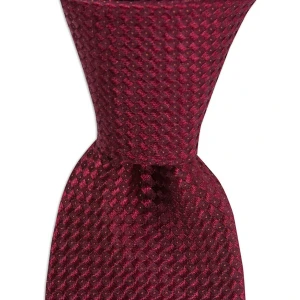 1001 Kravat Bordo Desenli 7,5 cm Genişliğinde Ipek Kravat