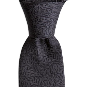 1001 Kravat Koyu Gri Desenli 7,5 cm Genişliğinde Ipek Kravat