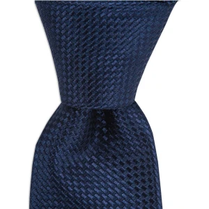 1001 Kravat Lacivert Desenli 7,5 cm Genişliğinde Ipek Kravat