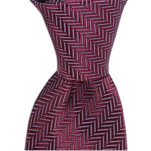 1001 Kravat Bordo Desenli 8 cm Genişliğinde Ipek Kravat