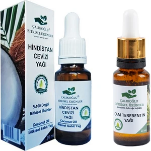 Çalıkoğlu Bitkisel Ürünler Hindistan Cevizi Yağı - Çam Terebentin Yağı 2'li Paket 20 ml