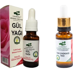 Çalıkoğlu Bitkisel Ürünler Gül Yağı - Nar Çekirdeği Yağı 2'li Paket 20 ml