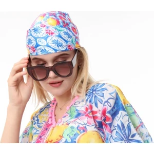 Kadın Alaçatı Desenli Fular,bandana,saç Bantı