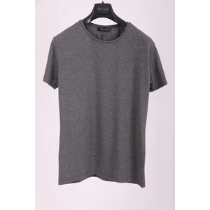 Erkek Füme Bisiklet Yaka Yumuşak Pamuk Basic T-Shirt