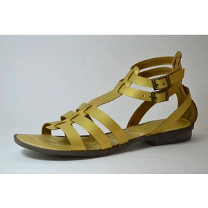 Deri Altın Gladyatör Kadın Sandalet