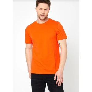 Erkek Bisiklet Yaka Düz Renk T-Shirt