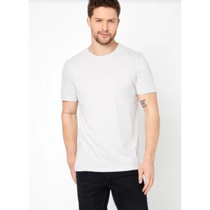 Erkek Bisiklet Yaka Düz Renk T-Shirt