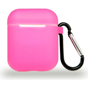 Caseart Apple Airpods Renkli ve Askılı Silikon Kılıf - Pembe