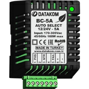 BC5A-12V-24V Akıllı Akü Şarj Cihazı Redresör 5 Amper Raya Monte